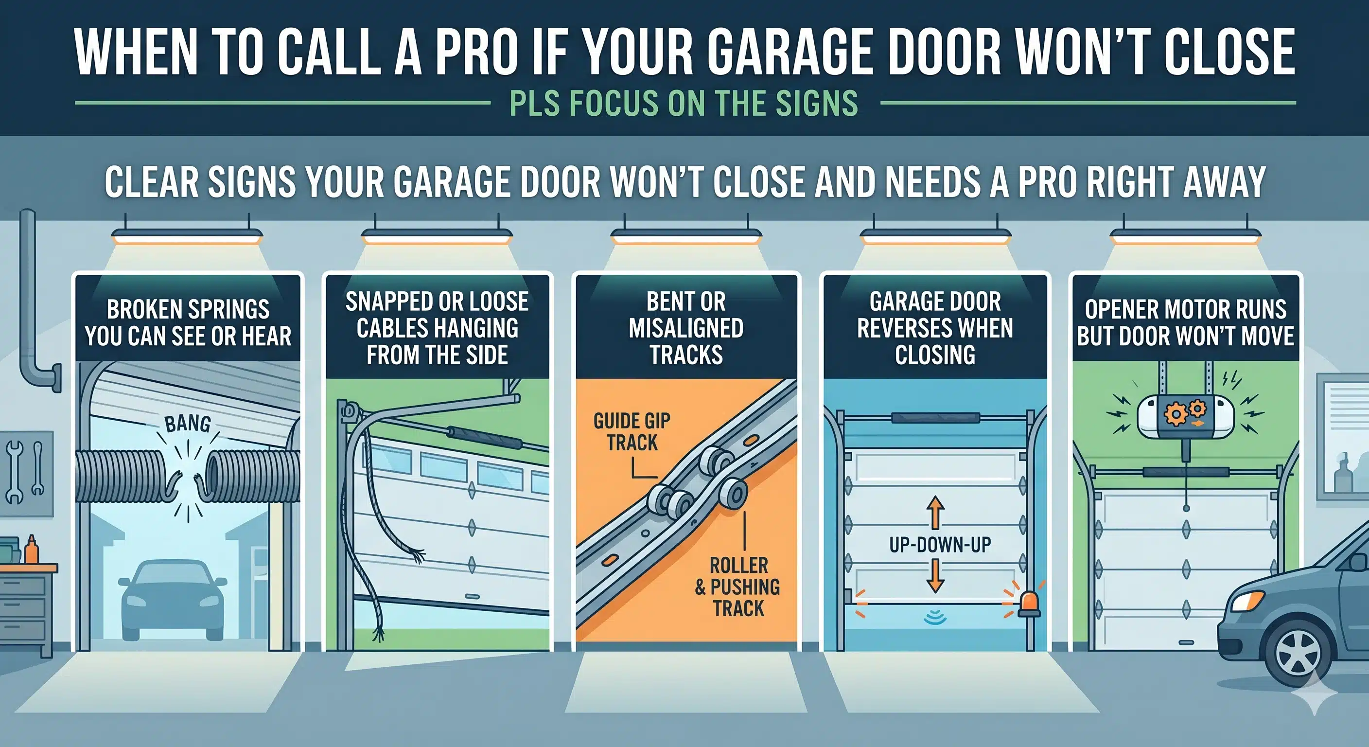 Clear Signs Your Garage Door Won't Close and Needs a Pro Right Away
