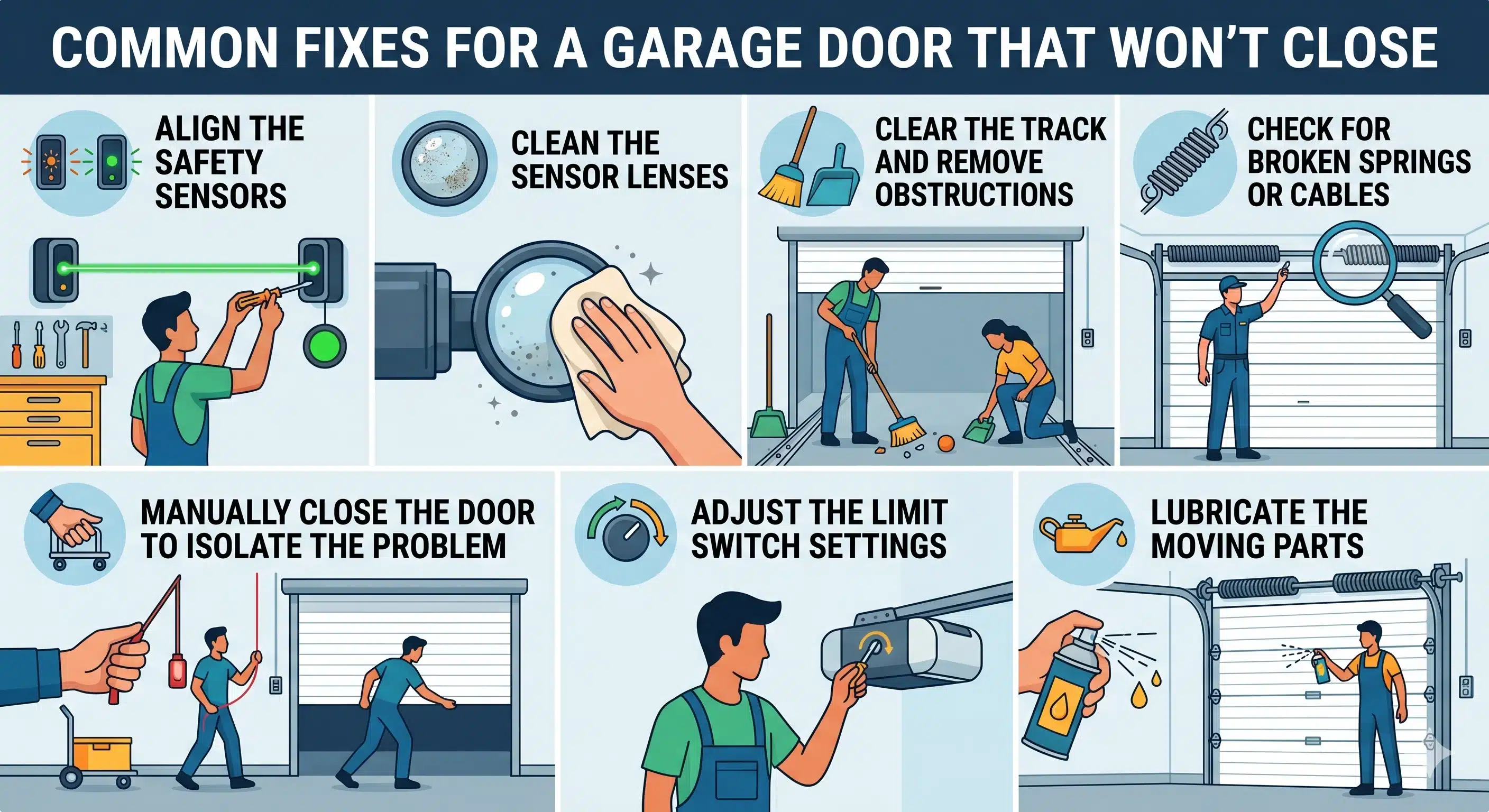 Common Fixes for a Garage Door That Won't Close