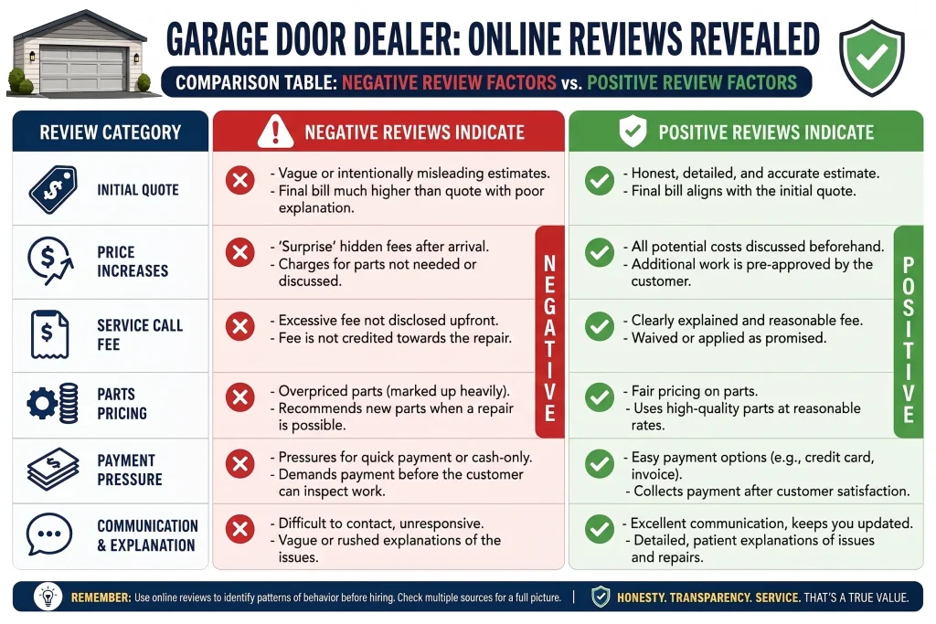 Factors Revealed by Online Reviews