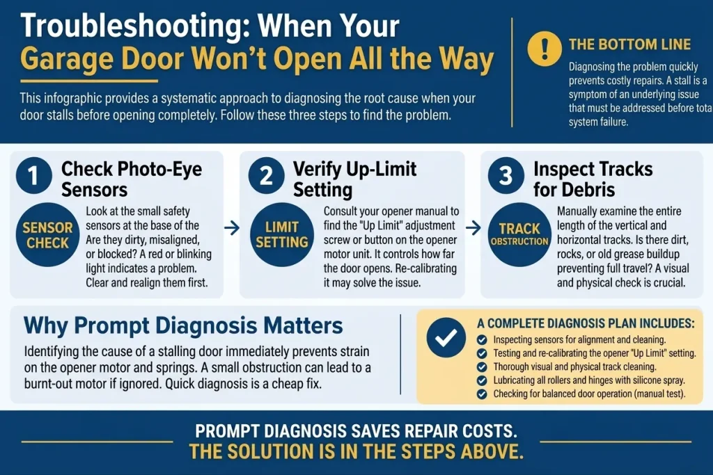How to Diagnose a Garage Door That Won't Open All the Way